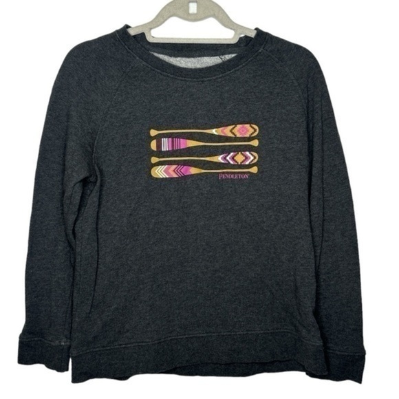 Pendleton Tops - Pendleton Oars Canoe Paddle Crewneck Sweatshirt Gray Size Medium
